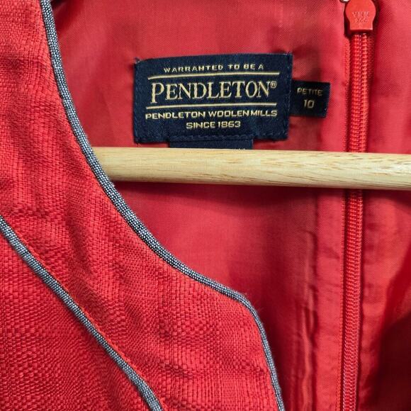 PENDLETON Lora Linen Shift Dress in Cayenne 10 Petite - Picture 6 of 12